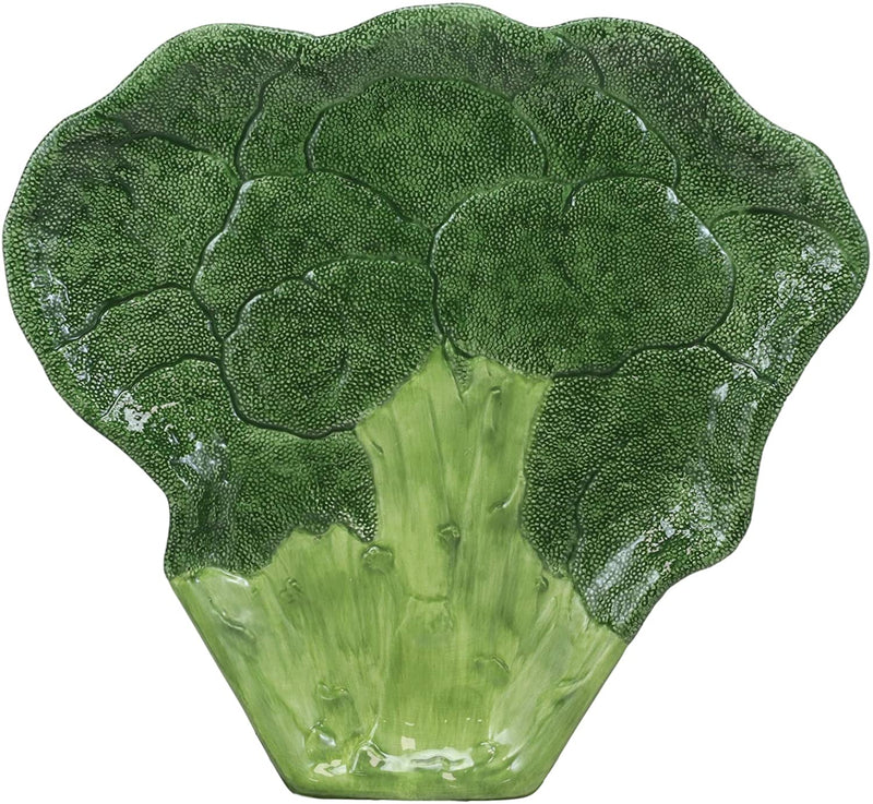Ebros Ceramic Broccoli Steak Shaped Serving Plates or Dish Platters Set Of 6