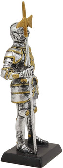 Ebros Medieval Venetian Axe Halberdier Knight Dollhouse Miniature Figurine 5"H