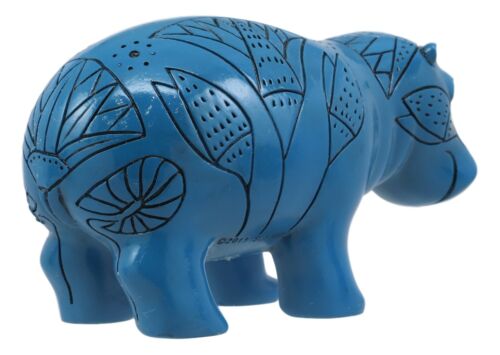 Ebros Egyptian Goddess Taweret Statue 6" Long Blue Nile River Hippopotamus Fertility Deity with Hieroglyphs Figurine Hippo Talisman As Gods of Egypt Pharaoh Kingdom - Ebros Gift