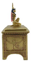 Ebros Egyptian Isis With Open Wings Golden Jewelry Box Statue Motherhood Magic