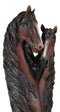 Rustic Western Country Heart Double Chestnut Horses Decorative Floral Vase