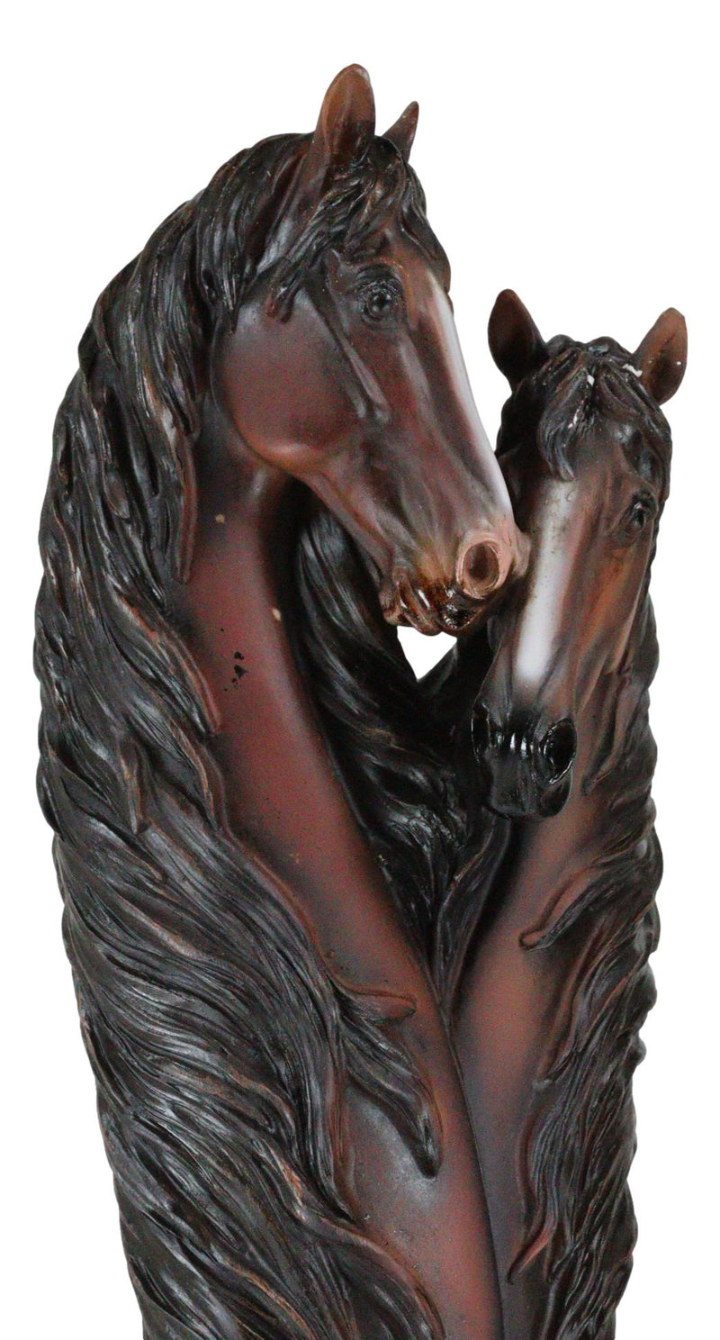 Rustic Western Country Heart Double Chestnut Horses Decorative Floral Vase