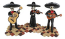 Day Of The Dead Black Mariachi Band Skeleton Folk Musician Figurines Set of 3