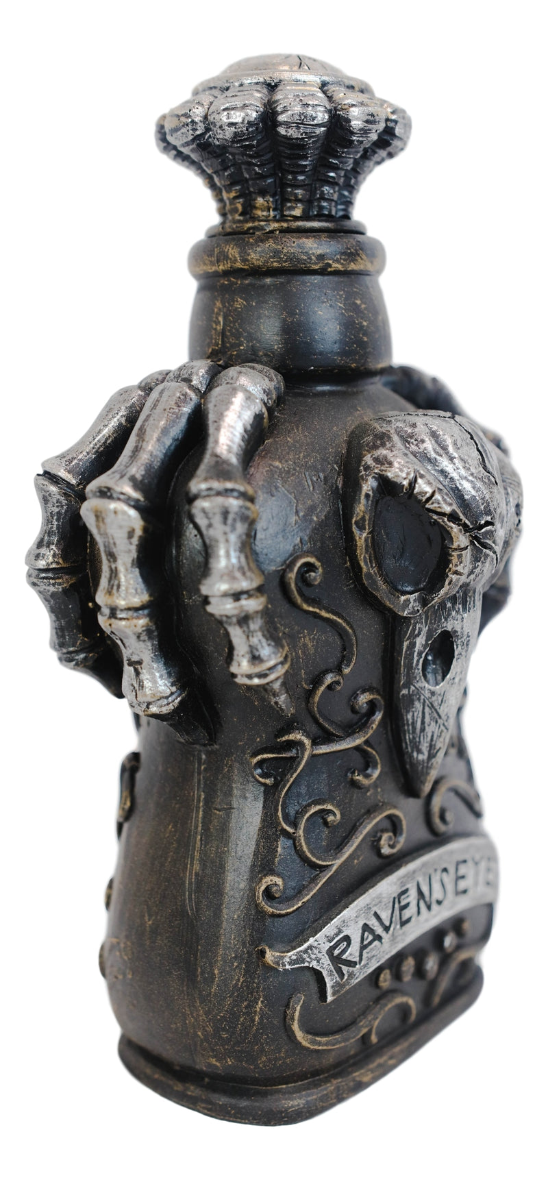 Ceramic Witchcraft Mad Doctor Skeleton Claws Poe Ravens Eyes Skull Potion Bottle