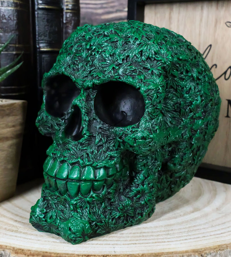 Day of The Dead Greenman Ent Green Petal Leaves Flora Fauna Skull Figurine