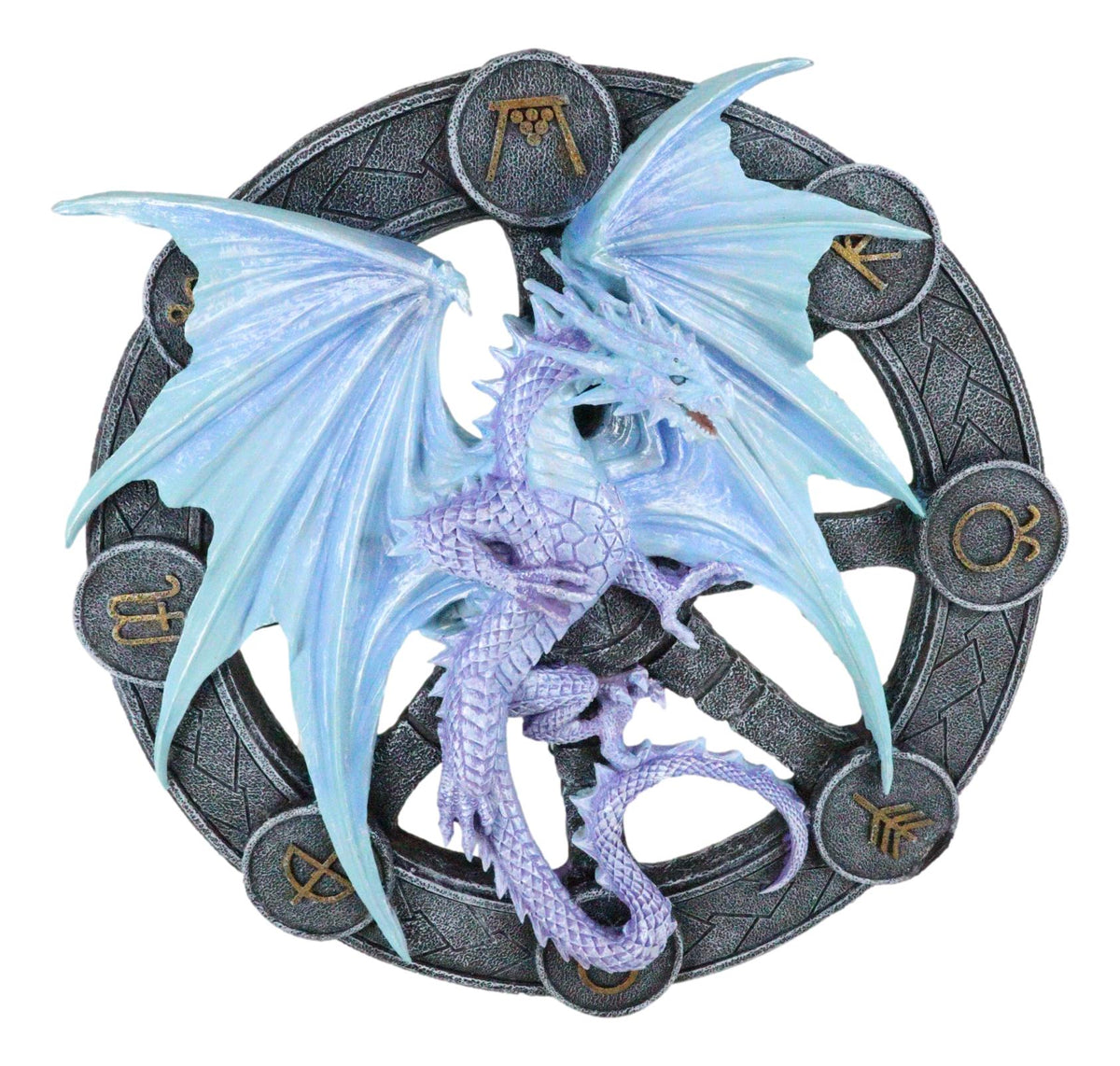 Yule Drake Winter Solstice Wheel of The Year Sabbats Of The Dragon Wall Decor - Ebros Gift
