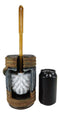 Western Cowboy Faux Rope Denim Horse Buckle Toilet Brush And Base Holder Set