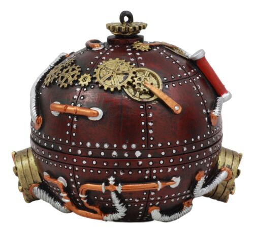 Steampunk Cool Time Machine Bomb Orb Jewelry Box Spherical Shaped Gearwork Decor
