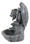 Gothic Chimera Gargoyle On Fountain Pedestal Backflow Incense Cone Burner Decor