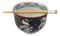 Ebros Rabbits Full Moon Ramen Noodles Bowl With Built In Chopsticks & Rest Set