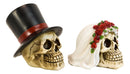 Calaveras De Boda Love Never Dies Wedding Bride and Groom Skulls Figurine Set