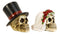 Calaveras De Boda Love Never Dies Wedding Bride and Groom Skulls Figurine Set