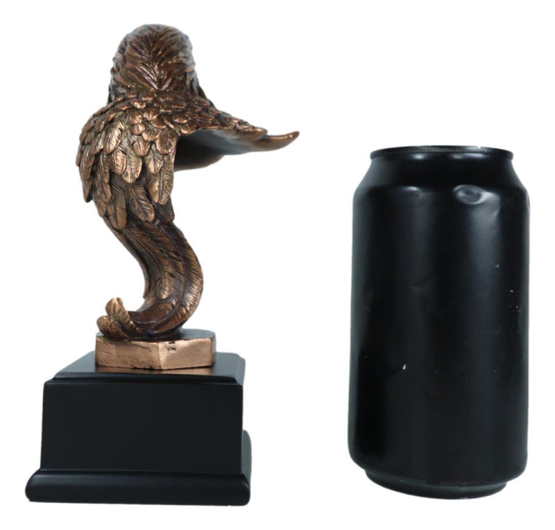 Small Majestic American Bald Eagle Head Bust Bronzed Resin Figurine 7"Tall