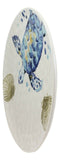 Marine Blue Sea Turtle And Golden Sea Shells Ceramic Dinner Plates Set Of 2
