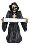 Gothic Necromancy Grim Reaper Skeleton Standing Toilet Paper Holder Figurine