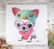 Colorful Chihuahua Puppy Dog With Pink Heart Glasses Canvas Wooden Picture Frame