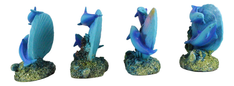 Ebros Nautical Ocean Marine Reef Swimming Dolphins Fish W/ Clams Mini Figurines