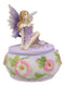 Ebros Gift Purple Lavender Fairy Small Round Trinket Jewelry Box Figurine 3.25" High