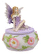 Ebros Gift Purple Lavender Fairy Small Round Trinket Jewelry Box Figurine 3.25" High