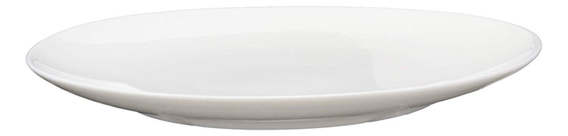 Ebros Pack Of 6 Kitchen Dining Modern Contemporary Sleek Design Natural White Porcelain Round Plates Restaurant Supply Dishwasher And Microwave Safe (8" Lunch Entree Large Dessert Plate)