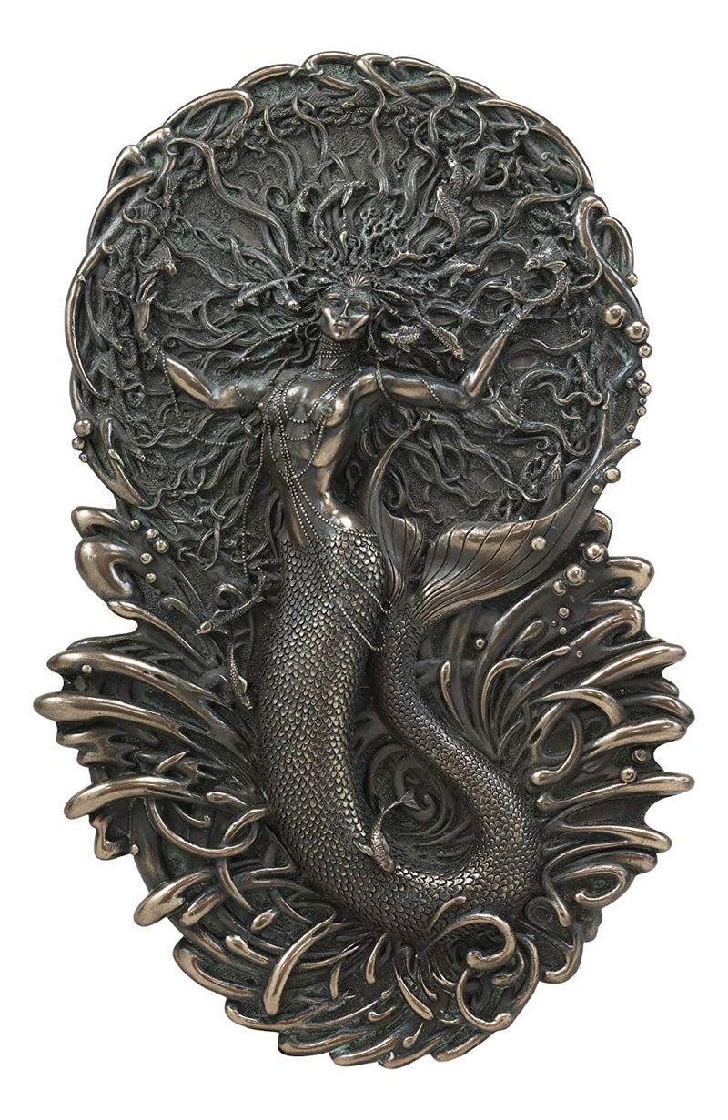 Ebros Celtic Irish Mythology Mermaid Triple Goddess Aine Wall Decor Deity of The Sun Wealth Love Fertility and Sovereignty Hanging Plaque Mother Maiden Crone by Maxine Miller (Bronze Patina Resin) (Bronze Patina Resin)