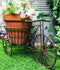 21"L Rustic Verdigris Metal Vintage Tricycle Flower Pot Planter Holder Statue
