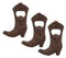 Ebros Pack Of 3 Rustic Western Longhorn Steer Cowboy Boot Cast Iron Bottle Cap Opener