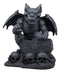 Ebros Large Gargoyle by Skull Graveyard Statue with Get Off My Lawn Sign 15"H Sculpture