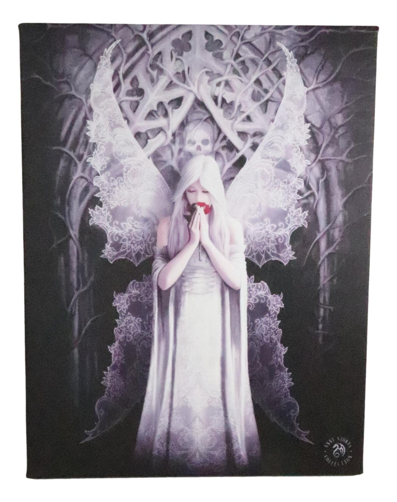 Ebros Anne Stokes Only Love Remains Skull Fairy Wood Framed Picture Canvas Wall Decor