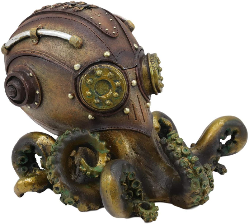 Ebros Gift Steampunk Octopus Marauder Cyborg Infantry Decorative Box Figurine 5.5"H