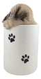 Ceramic Pug Puppy Dog Hiding and Peeking Dry Storage Jar With Paw Prints Decor