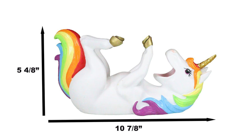 Fantasia Rainbow Unicorn With Golden Horn Wine Holder Figurine Kitchen Statue