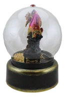 Red Dragon On Rocky Mountain Castle Musical LED Light Air Powered Glitter Globe