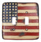 Set of 2 Rustic Patriotic USA American Flag Wall Double Toggle Switch Plates