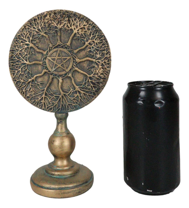 Wicca Spring Summer Fall Winter Trees Wheel of Life With Pentagram Figurine