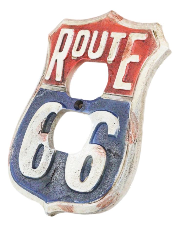 Set of 2 Western US Highway Route 66 Sign Double Receptacle Outlet Wall Plates