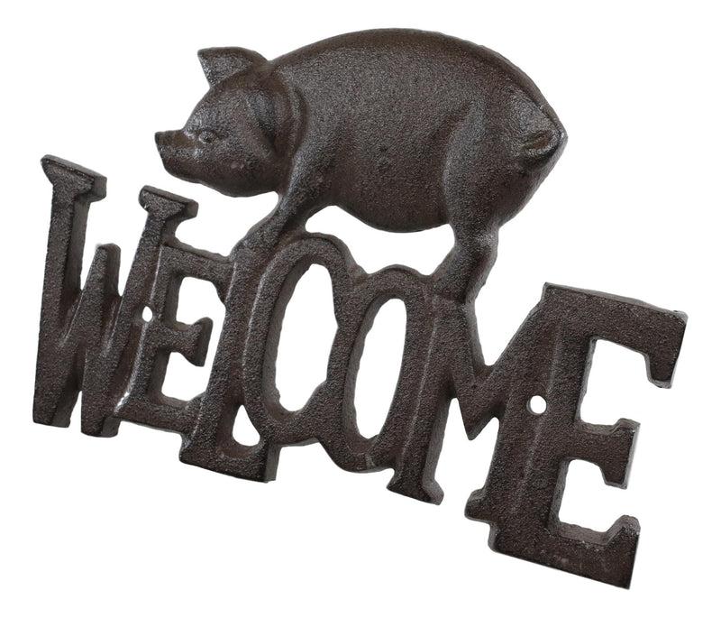 Rustic Country Farm Bacon Swine Pig Welcome Sign Wall Decor Cutout Plaque 8"L