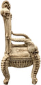56"H Fantasy Underworld White Walker Skeleton Spines & Bones Skull Throne Chair