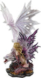 Large 22.75"H Red Reptile Fairy With Roaring White Dragon By Treasures Statue