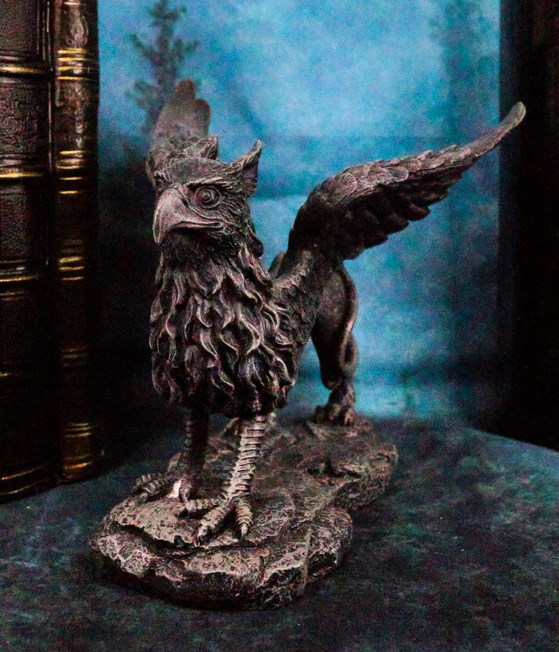 Gothic Stoic Royal Winged Griffin Gargoyle Statue 5.5" Long Gryphon Figurine