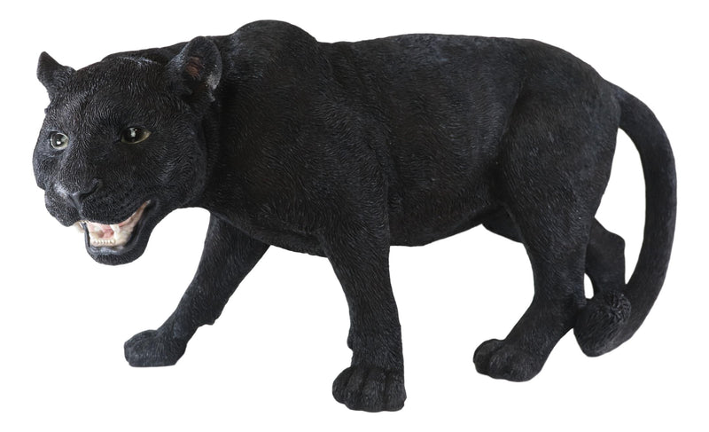 Grand Scale Realistic Black Panther Jaguar Leopard Prowling Statue 31"Long