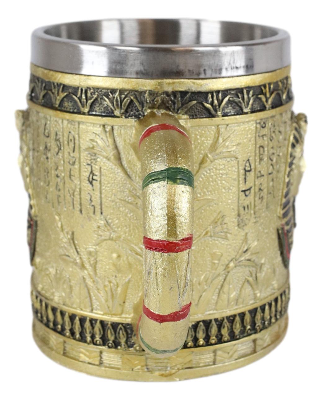 Ebros Egyptian Theme Dynasty Pharaoh King Tut Mask Bust Coffee Cup Mug Beer Tankard