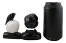 Ceramic Edgar Allen Poe And Nevermore Raven On Skull Salt And Pepper Shakers Set