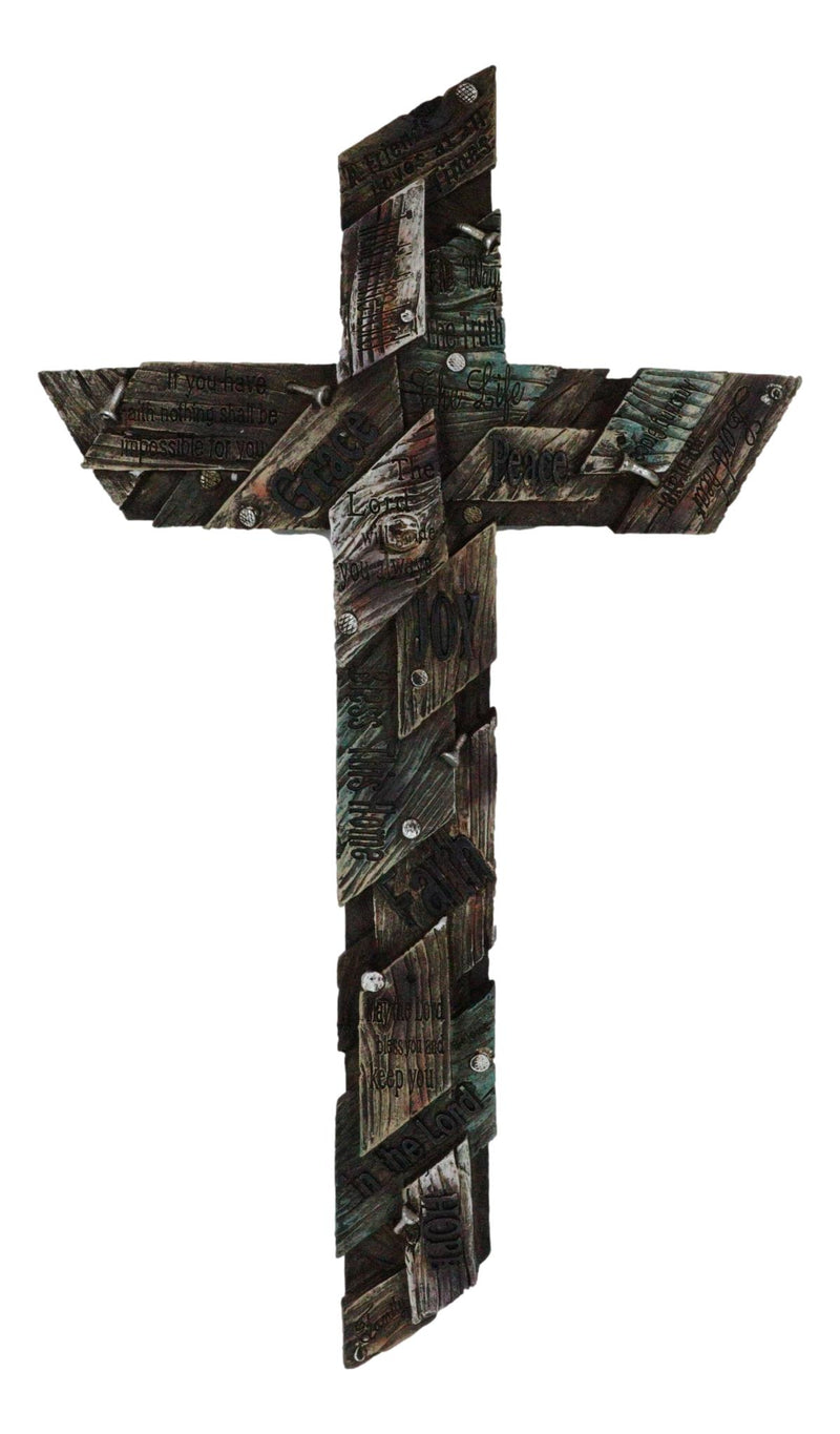 Rustic Country Farmhouse Western Multi Layer Faux Plank Wood Collage Wall Cross