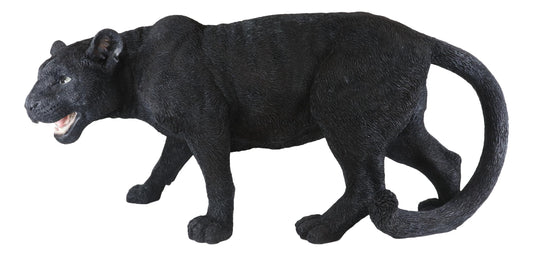 Grand Scale Realistic Black Panther Jaguar Leopard Prowling Statue 31"Long