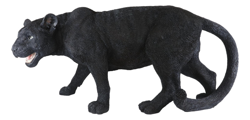 Grand Scale Realistic Black Panther Jaguar Leopard Prowling Statue 31"Long