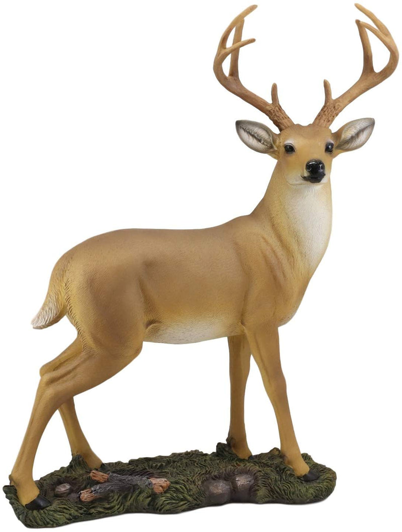 Ebros Gift Wildlife 8 Point Trophy Buck Statue 15" H Whitetail Deer Figurine
