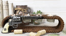 Ebros Western Cowboy Ropes And Revolver Pistol Double Votive Tea Light Candle Holder