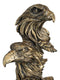 Patriotic Rustic American Bald Eagles Head Bust Figurine With Faux Wood Stand