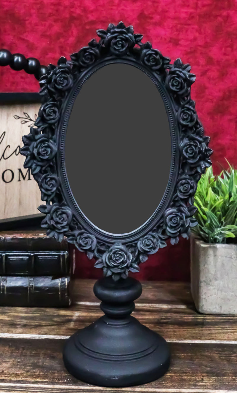 Victorian Black Gothic Roses Floral Vanity Dresser Desktop Table Mirro Ebros Gift Victorian Black Gothic Roses Floral Vanity Dresser Desktop Table Mirro Ebros Gift